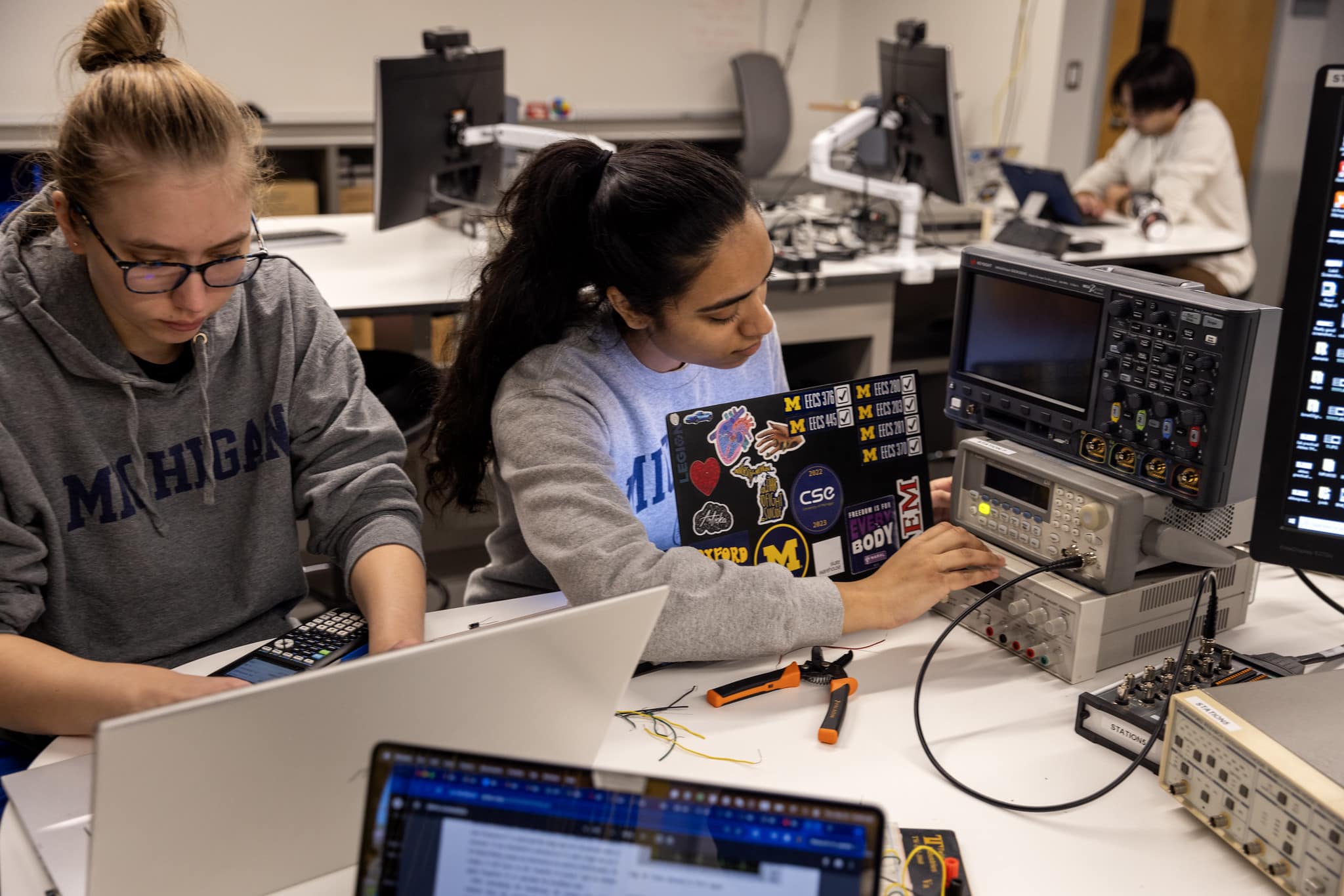 Engineering student working on robotocs